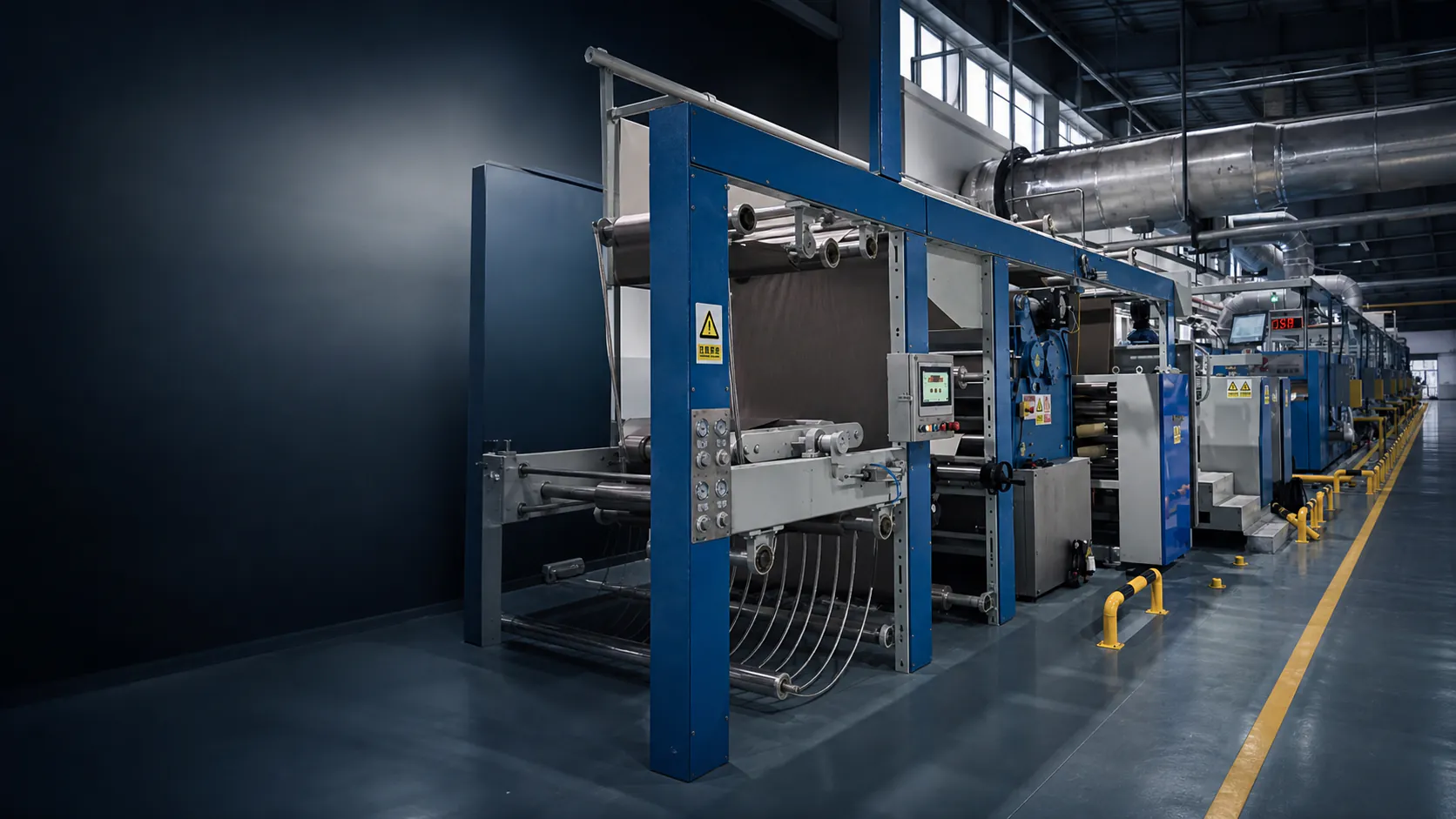 Textile finishing equipment in a modern production environment